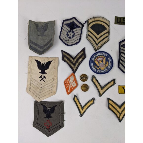 US Army US Navy Rank Insignia Patch Lot of 18+ Military Militaria Officers - Picture 6 of 10